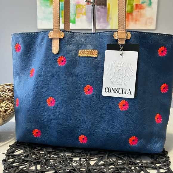 Consuela Pax Leather Floral Easy Tote - Picture 2 of 14